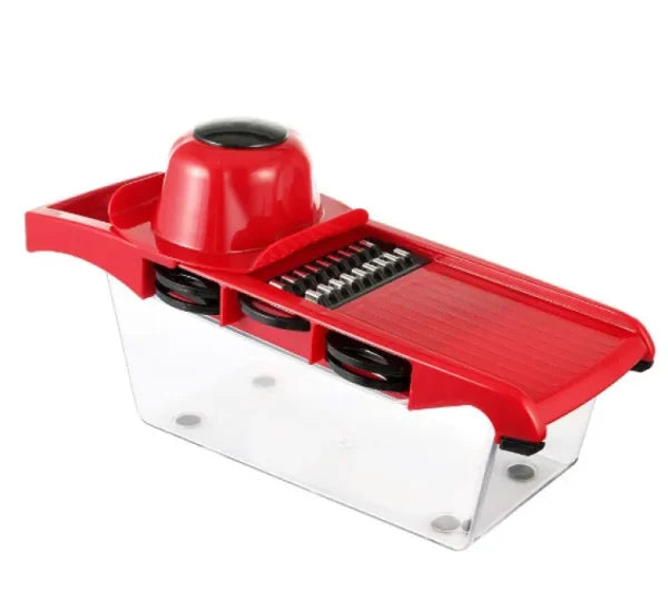 10 In 1 Mandolin Slicer Vegetable Cutter With Stainless Steel Blade Manual Potato Peeler Carrot Cheese Grater Nicer Kitchen Tool – Mandolin Vegetable Cutter – Red Color