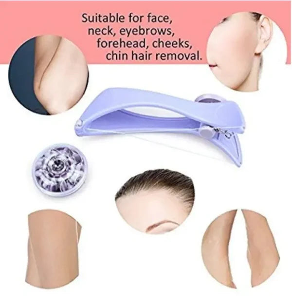Eyebrow Threading Tool – Modern Plastic Cotton Facial & Body Hair Remover For Women – Random Color