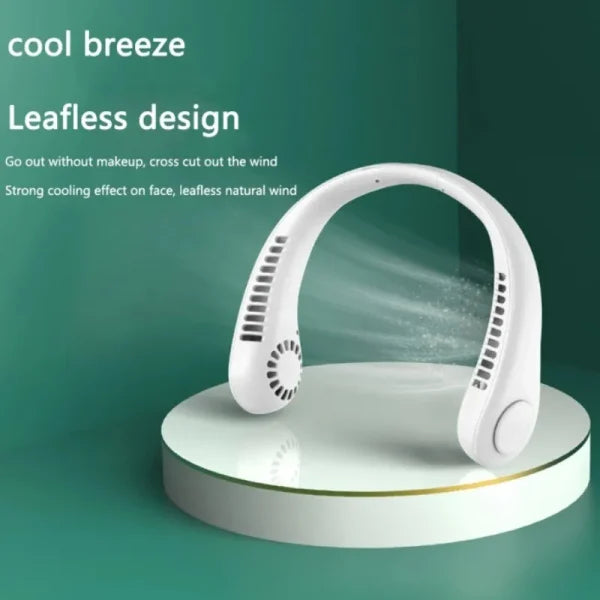 Neck Fan Portable Bladeless Neck Fans Portable Hanging Neck Fan Micro Cooling Strong Fan 360° Bladeless Hanging Neck Fan Rechargeable Usb Mini Neck Fan For Kitchen Outdoor Travel For Summer Sports