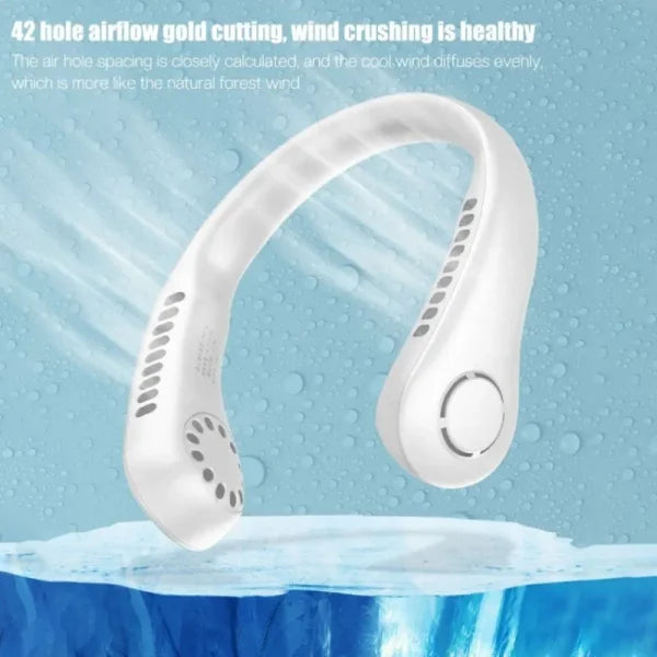 Neck Fan Portable Bladeless Neck Fans Portable Hanging Neck Fan Micro Cooling Strong Fan 360° Bladeless Hanging Neck Fan Rechargeable Usb Mini Neck Fan For Kitchen Outdoor Travel For Summer Sports