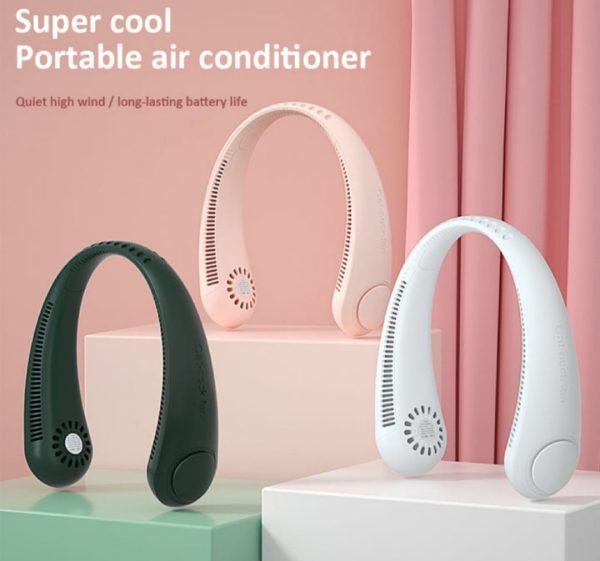 Neck Fan Portable Bladeless Neck Fans Portable Hanging Neck Fan Micro Cooling Strong Fan 360° Bladeless Hanging Neck Fan Rechargeable Usb Mini Neck Fan For Kitchen Outdoor Travel For Summer Sports
