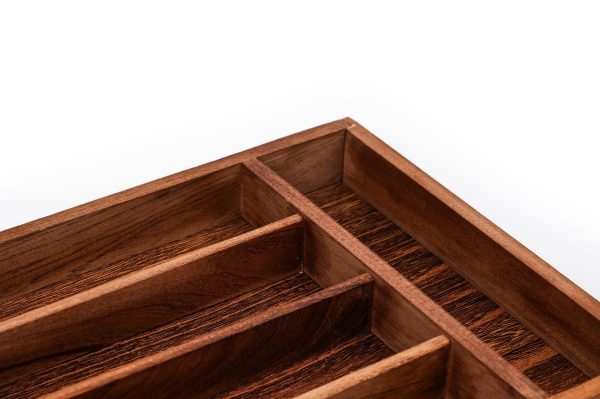 Wood Utensil Holder & Flatware Organizer Tray For Dining And Kitchen Use | Wooden Cutlery Rest Wood | Wooden Cutlery Rest Tray