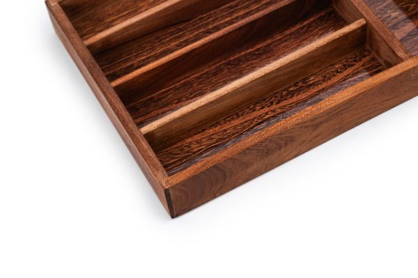 Wood Utensil Holder & Flatware Organizer Tray For Dining And Kitchen Use | Wooden Cutlery Rest Wood | Wooden Cutlery Rest Tray