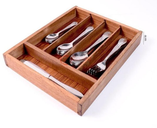 Wood Utensil Holder & Flatware Organizer Tray For Dining And Kitchen Use | Wooden Cutlery Rest Wood | Wooden Cutlery Rest Tray